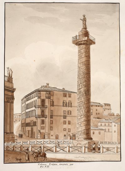 Colonna Traiana, circondata da una recinzione da Pio VII da Agostino Tofanelli